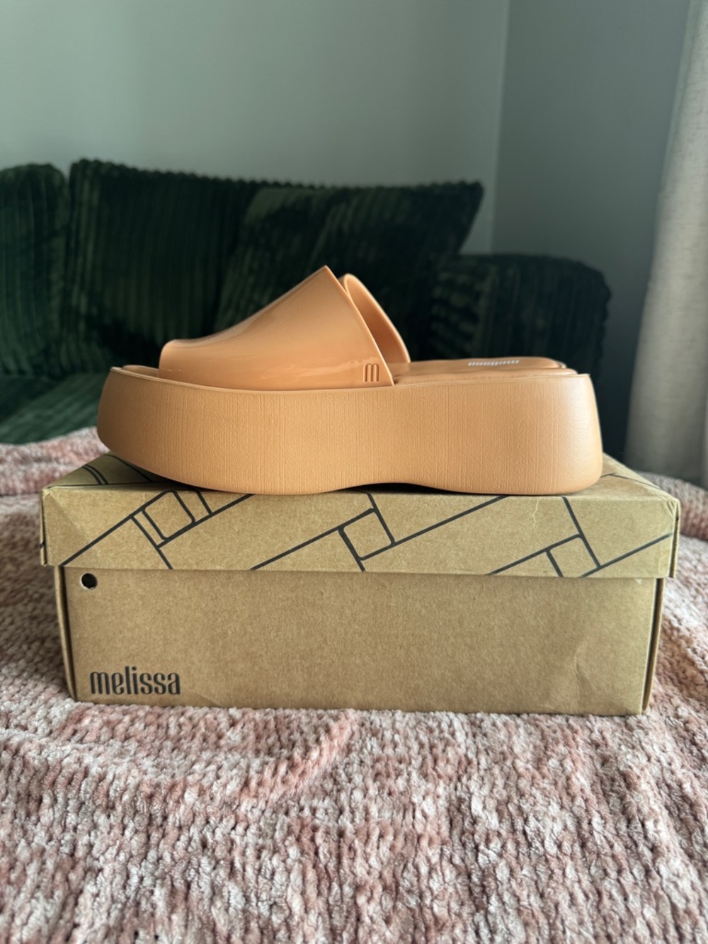 Melissa Platform Slide Sandals in Peach - Picture 5 of 5